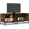 Image de vidaXL Meuble TV chêne fumé 120,5x40x46 cm bois d'ingénierie et métal848891