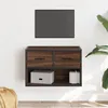 Image de vidaXL Meuble TV chÃªne brun 60x31x39,5 cm bois d'ingÃ©nierie et mÃ©tal