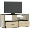 Image de vidaXL Meuble TV chêne sonoma 80x31x39,5 cm bois d'ingénierie et métal848920