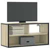 Image de vidaXL Meuble TV chÃªne sonoma 80x31x39,5 cm bois d'ingÃ©nierie et mÃ©tal