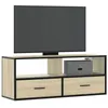 Image de vidaXL Meuble TV chêne sonoma 100x31x39,5cm bois d'ingénierie et métal848930