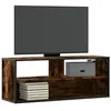Image de vidaXL Meuble TV chêne fumé 100x31x39,5 cm bois d'ingénierie et métal848936
