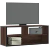 Image de vidaXL Vidaxl Meuble Tv Chêne Marron 100x31x39,5cm Bois D'ingénierie Et Métal