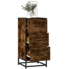 Image de Vidaxl Buffet ChÃªne FumÃ© 35,5x35x76 Cm Bois D'ingÃ©nierie Et MÃ©tal
