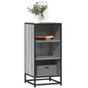 Image de vidaXL Buffet sonoma gris 35,5x35x76 cm bois d'ingÃ©nierie et mÃ©tal