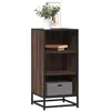 Image de vidaXL Buffet chÃªne marron 35,5x35x76 cm bois d'ingÃ©nierie et mÃ©tal