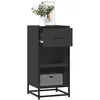 Image de vidaXL Buffet noir 35,5x35x76 cm bois d'ingÃ©nierie et mÃ©tal