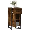 Image de vidaXL Buffet chÃªne fumÃ© 35,5x35x76 cm bois d'ingÃ©nierie et mÃ©tal