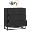 Image de vidaXL Buffet noir 68x35x76 cm bois d'ingénierie et métal848969