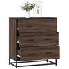 Image de vidaXL Buffet chÃªne marron 68x35x76 cm bois d'ingÃ©nierie et mÃ©tal