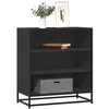 Image de vidaXL Buffet noir 68x35x76 cm bois d'ingÃ©nierie et mÃ©tal