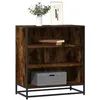 Image de vidaXL Buffet chÃªne fumÃ© 68x35x76 cm bois d'ingÃ©nierie et mÃ©tal