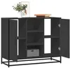 Image de VidaXL Buffet noir 92x35x76 cm bois d'ingÃ©nierie