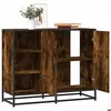 Image de vidaXL Buffet chêne fumé 92x35x76 cm bois d'ingénierie849021