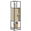 Image de Vidaxl Buffet Haut ChÃªne Sonoma 35,5x35x139 Cm Bois D'ingÃ©nierie MÃ©tal