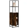 Image de Vidaxl Buffet Haut ChÃªne FumÃ© 35,5x35x139 Cm Bois D'ingÃ©nierie MÃ©tal