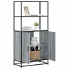 Image de vidaXL Buffet haut sonoma gris 68x35x139 cm bois d'ingénierie et métal849052