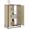 Image de Vidaxl Buffet Haut ChÃªne Sonoma 68x35x106,5 Cm Bois IngÃ©nierie MÃ©tal