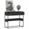 Image de vidaXL Table console noir 90x35x80 cm bois d'ingénierie849174