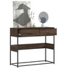 Image de vidaXL Table console chêne marron 90x35x80 cm bois d'ingénierie849178