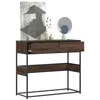Image de vidaXL Table console chÃªne marron 90x35x80 cm bois d'ingÃ©nierie