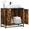 Image de vidaXL Armoire de lavabo de salle de bain chêne fumé 65x33x60 cm849266