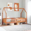 Image de vidaXL Cadre de lit d'enfants forme de maison sans matelas pin