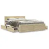 Image de Vidaxl Cadre De Lit Et TÃªte De Lit Sans Matelas ChÃªne Sonoma 135x190cm