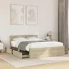 Image de vidaXL Cadre de lit et tête de lit sans matelas chêne sonoma 120x190cm3295606