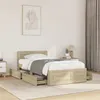 Image de vidaXL Cadre de lit et tête de lit sans matelas chêne sonoma 90x190 cm3295613