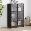 Image de vidaXL Buffet haut avec portes noir 68x37x109 cm bois d'ingÃ©nierie