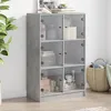 Image de vidaXL vidaXL Buffet haut avec portes gris béton 68x37x109 cm bois ingénierie