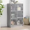 Image de vidaXL Buffet haut avec portes gris sonoma 68x37x109cm bois ingénierie3295855