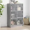Image de vidaXL vidaXL Buffet haut avec portes gris sonoma 68x37x109cm bois ingénierie