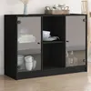 Image de vidaXL Buffet noir 102x37x75,5 cm bois d'ingénierie3295872