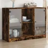 Image de vidaXL Buffet chêne fumé 102x37x75,5 cm bois d'ingénierie3295875