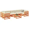 Image de Vidaxl Salon De Jardin 8 Pcs Avec Coussins Marron Cire Bois Pin Massif