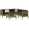 Image de Vidaxl Salon De Jardin 6 Pcs Avec Coussins Bois De Pin ImprÃ©gnÃ©