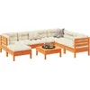 Image de Vidaxl Salon De Jardin 8 Pcs Avec Coussins Marron Cire Bois Pin Massif