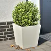 Image de Vidaxl JardiniÃ¨res 2 Pcs Blanc 40x40x40 Cm Acier