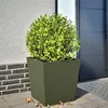 Image de vidaXL Jardinière vert olive 50x50x50 cm acier851072