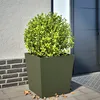 Image de vidaXL Vidaxl Jardinière Vert Olive 50x50x50 Cm Acier