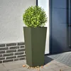 Image de Vidaxl JardiniÃ¨re Vert Olive 35x35x75 Cm Acier