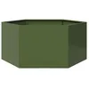 Image de Vidaxl JardiniÃ¨re Vert Olive Hexagone 104x90x45 Cm Acier