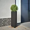 Image de Vidaxl JardiniÃ¨res 2 Pcs Noir Triangulaire 30x26x75 Cm Acier
