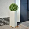 Image de vidaXL Jardinières 2 pcs blanc triangulaire 40x34,5x70 cm acier851160