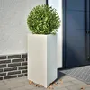 Image de vidaXL Jardinières 2 pcs blanc triangulaire 50x43x75 cm acier851174