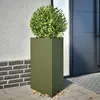 Image de Vidaxl JardiniÃ¨res 2 Pcs Vert Olive Triangulaire 50x43x75 Cm Acier