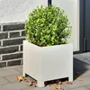 Image de vidaXL Jardinière blanc 30x30x30 cm acier851187