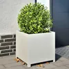 Image de Vidaxl JardiniÃ¨re Blanc 50x50x50 Cm Acier